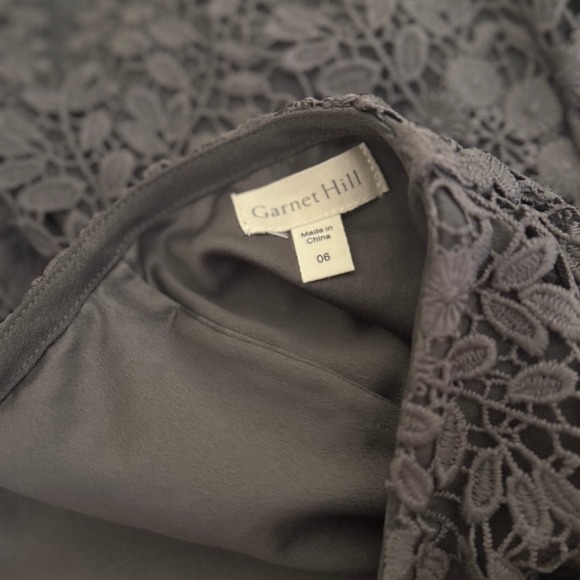 Garnet Hill Gray Lace Midi Skirt Women's 6 Whimsigoth Fairy Grunge Indie Lacey - Picture 3 of 3